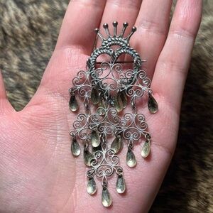 Sterling silver Norwegian solje wedding brooch